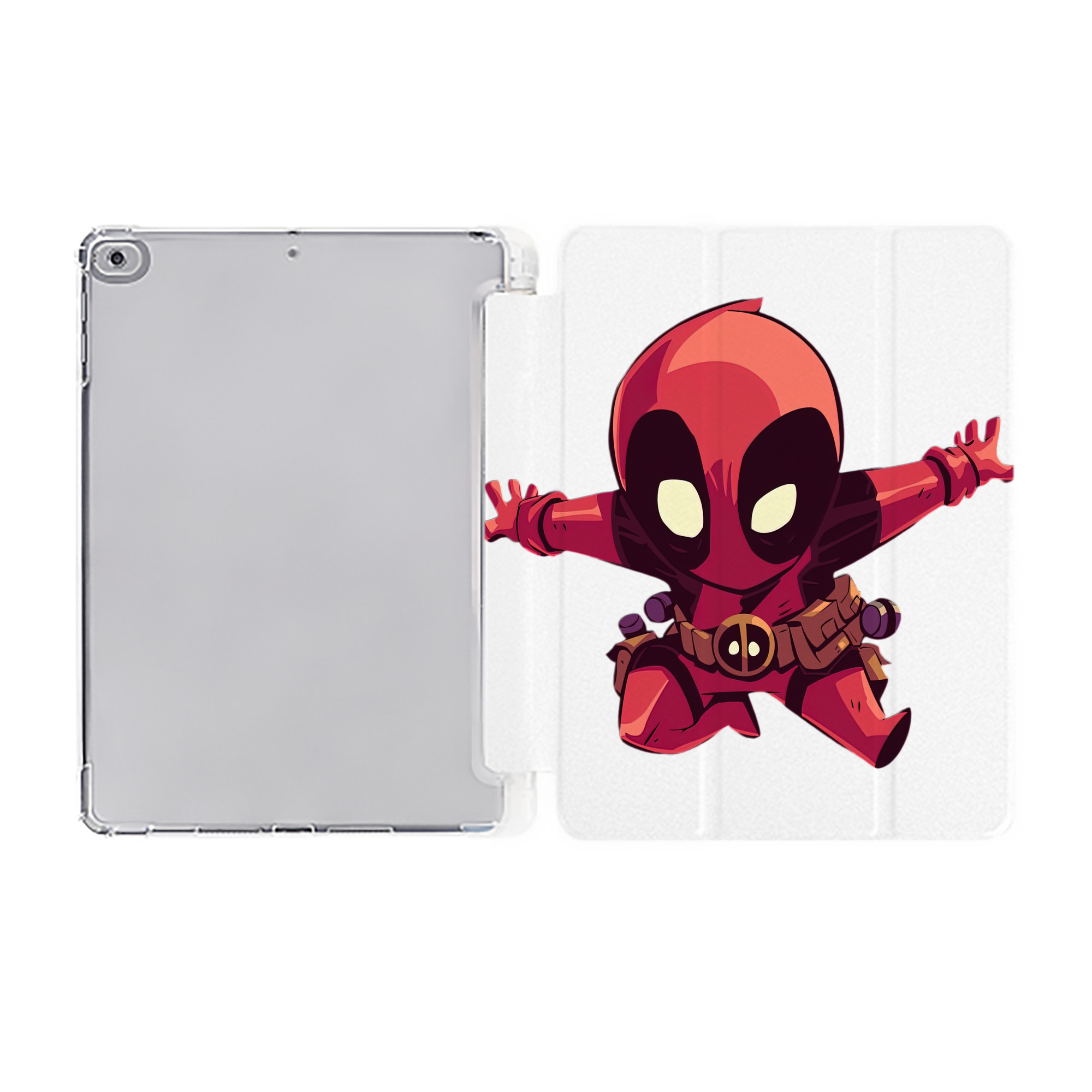 （画像用） Deadpool デッドプール IPad ケース ペン収納付き 三つ折りスタンド PUレザー×シリコン 対応機種9.5/10.5/10.9インチ